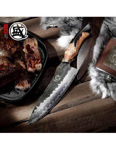 Cuchillo de Chef Gyuto 20.32 cm MITSUMOTO SAKARI Damasco