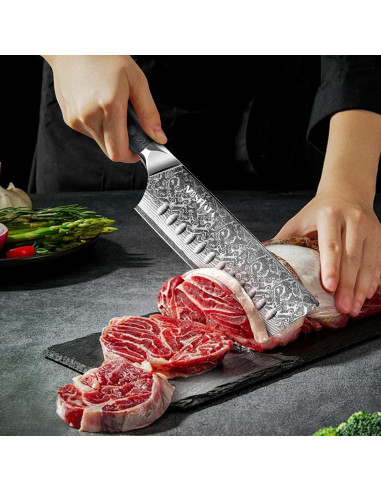 Cuchillo Nakiri MOSFiATA 18 cm Damasco VG-10 Mango Ergonómico