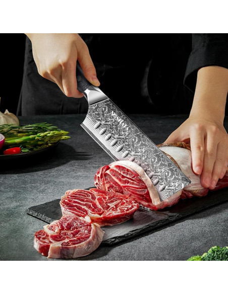 Cuchillo Nakiri MOSFiATA 18 cm Damasco VG-10 Mango Ergonómico