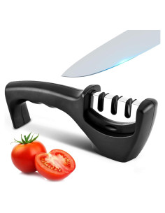 Afilador de cuchillos de cocina XYJNYO 3 etapas negro