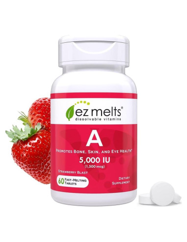 EZ Melts Vitamina A 5000 UI Disoluble Sin Azúcar 60 Tabletas