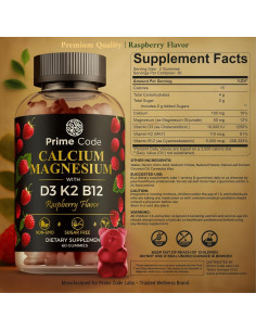 Gomas de Calcio Veganas Prime Code Labs 100mg con Magnesio 2