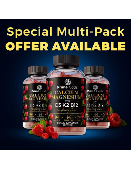 Gomas de Calcio Veganas Prime Code Labs 100mg con Magnesio