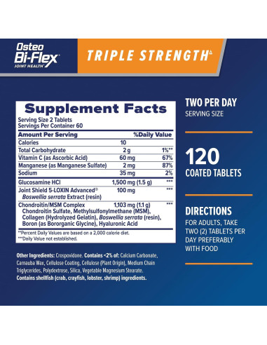Osteo Bi-Flex Triple Fuerza Suplemento Articular 120 Tabletas