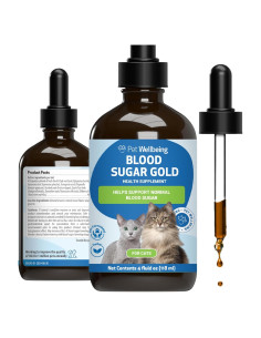 Suplemento Líquido para Gatos Pet Wellbeing Blood Sugar Gold 118ml
