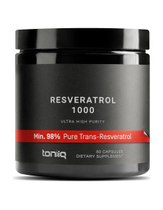 Suplemento de Resveratrol 1000mg Toniiq - 98% Puro - 60 Cápsulas