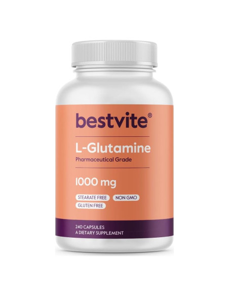 Suplemento L-Glutamina Bestvite 1000mg 240 Cápsulas Puras