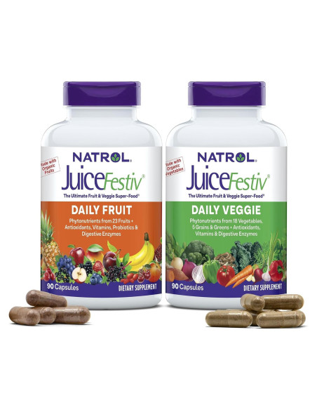 Natrol JuiceFestiv Suplemento de Frutas y Verduras 90 Cápsulas