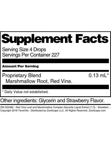 Extracto Líquido de Glicerita TerraVita 28.35 g Sabor Fresa