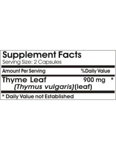 Hojas de Tomillo 900mg - 180 Cápsulas Naturetition Sin Aditivos