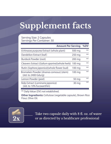 Lymph MD Suplemento Drenaje Linfático 120 Cápsulas Nation Health