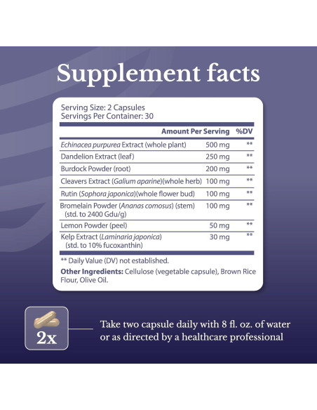 Lymph MD Suplemento Drenaje Linfático 120 Cápsulas Nation Health