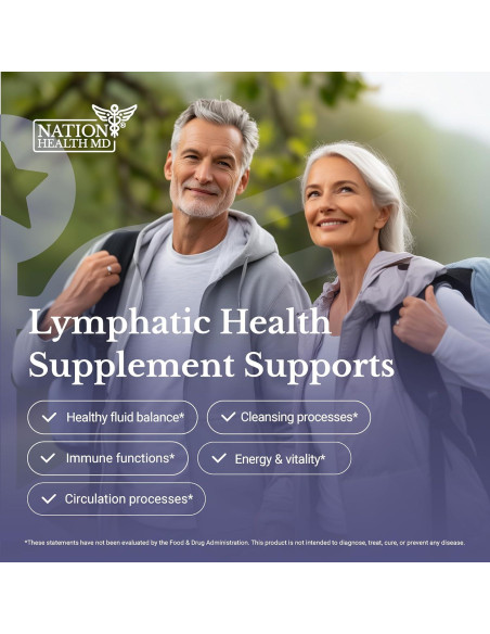 Lymph MD Suplemento Drenaje Linfático 120 Cápsulas Nation Health