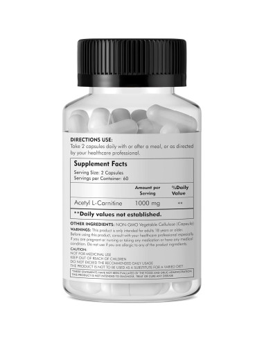 Acetil L-Carnitina 1000 mg Fido Pharma 120 Cápsulas Vegetales