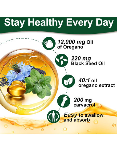 150 Cápsulas Blandas Aceite de Orégano Keszciy 12000mg