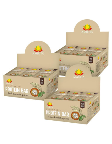 Barras de Proteína Veganas Amrita Chocolate Oscuro Quinoa 12g