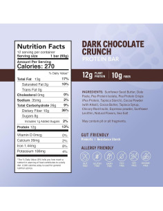 Barras de Proteína Veganas Amrita Chocolate Oscuro Quinoa 12g 2