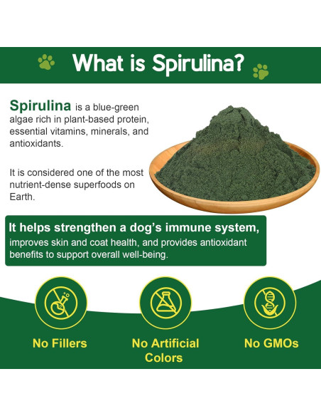 Polvo de Espirulina Orgánica para Perros Ourea 113g