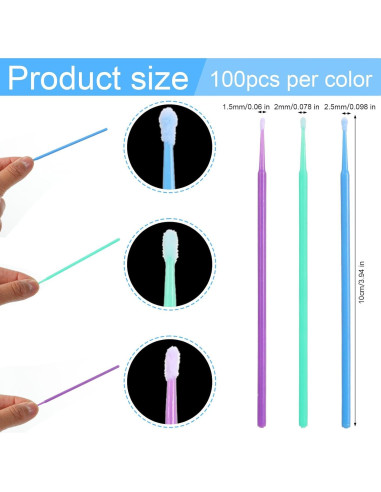 300 Microcepillos Aplicadores Classicseali para Retoque Automotriz