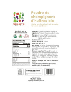 Polvo de Champiñón Ostra Orgánico Unleash'd 450g - 100% Puro 2