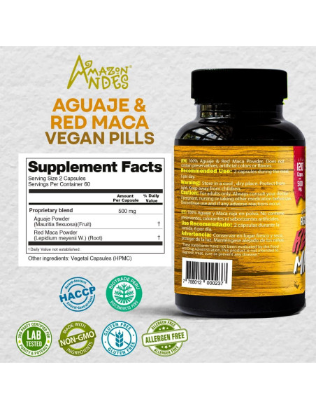 Aguaje con Maca Roja Energy Green - 120 Cápsulas 1000mg