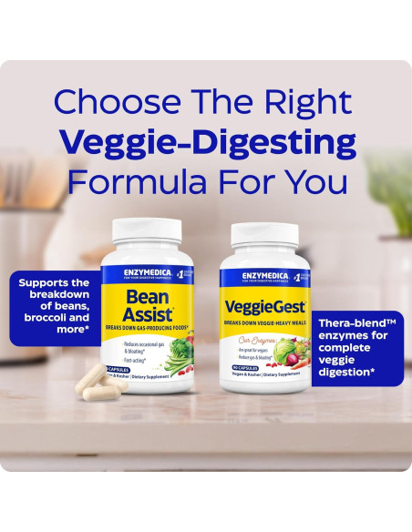 Enzymedica BeanAssist Enzima Digestiva Alpha Galactosidase 30 Cápsulas