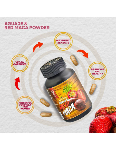 Aguaje con Maca Roja Energy Green - 120 Cápsulas 1000mg