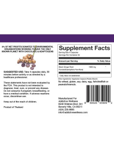 Cápsulas de Jengibre Negro Adictivo Wellness 450mg - 100 Contenido 2