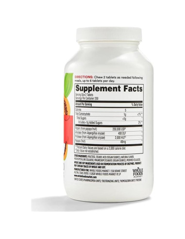 Enzimas Digestivas Masticables 365 Whole Foods 500g