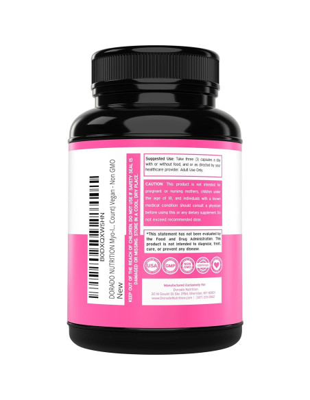 Suplemento Myo-Inositol y D-Chiro Inositol Dorado Nutrition 90 Cápsulas