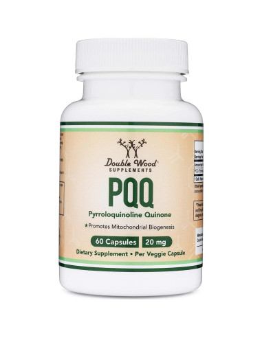 Suplemento PQQ 20mg Double Wood - 60 Cápsulas Veganas