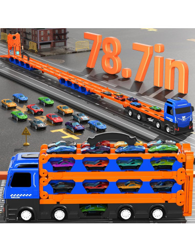 Camión de Transporte con 24 Coches de Metal - Juguete 78 cm