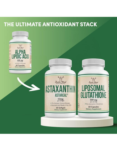 Ácido Lipoico 600mg Double Wood - 60 Cápsulas Antioxidante