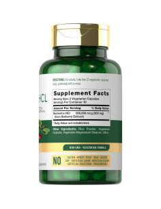 Suplemento de Berberina HCL Carlyle 500 mg 60 Cápsulas Vegetarianas 2