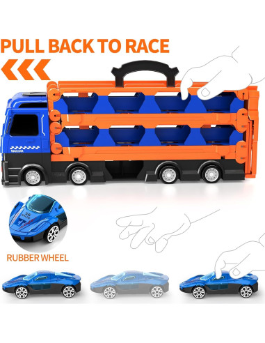 Camión de Transporte con 24 Coches de Metal - Juguete 78 cm