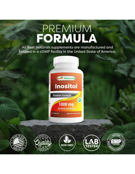 Inositol 1000 mg Mejores Naturales 120 Tabletas Sin OGM