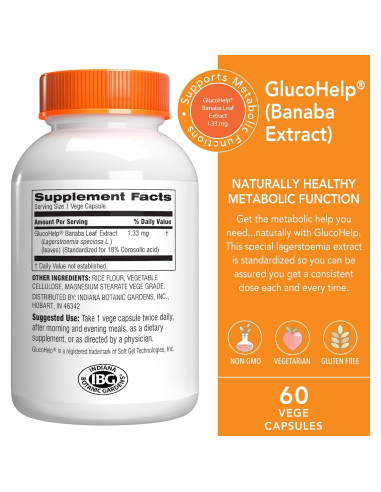 Extracto de Hoja de Banaba Botanic Choice 60 Cápsulas Vegetarianas