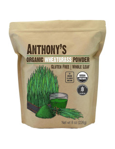 Polvo de pasto de trigo orgánico Anthony's 227 g sin gluten