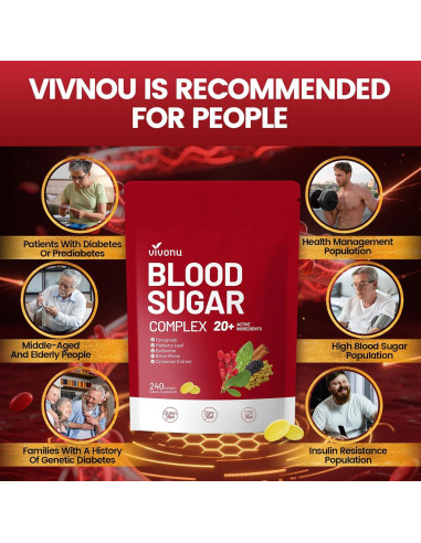 Suplemento VivoNu Complejo de Azúcar en Sangre 240 Cápsulas