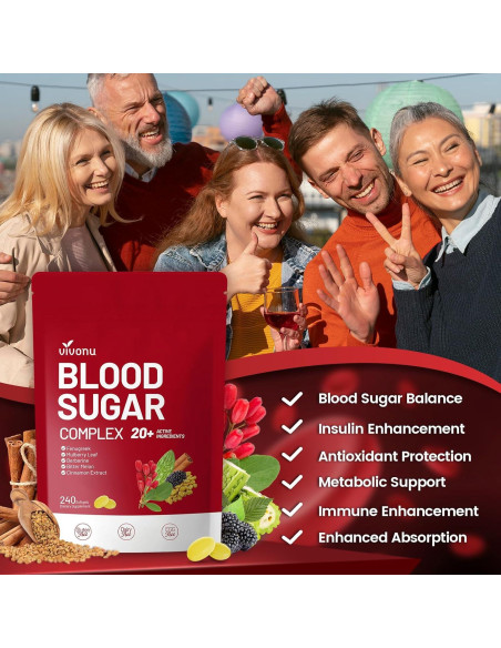 Suplemento VivoNu Complejo de Azúcar en Sangre 240 Cápsulas