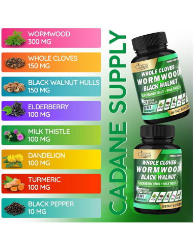 Cápsulas Digestivas Herbal Organic Cadane | 90 Unidades | No OGM, Vegano