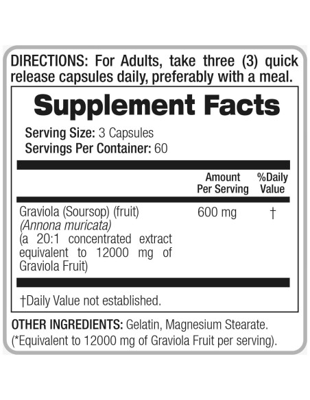 Cápsulas de Guanábana FITO MEDIC'S Lab 180 unidades 12000 mg
