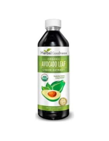 Suplemento Líquido de Extracto de Hoja de Aguacate 340ml Herbal Goodness