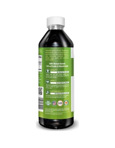 Suplemento Líquido de Extracto de Hoja de Aguacate 340ml Herbal Goodness