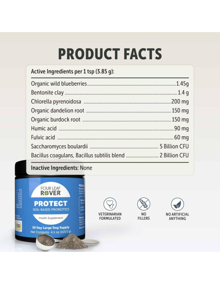 Probioticos para Perros Four Leaf Rover Protect 115g