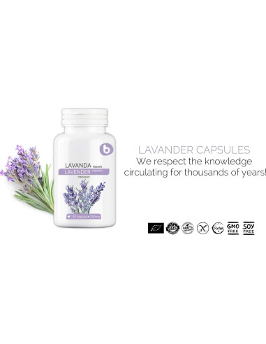 Cápsulas de Lavanda Orgánica Bobica - 90 Veganas para Relajación