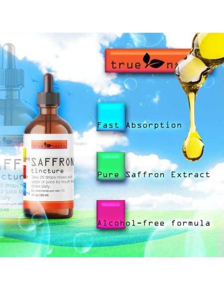 Tintura de Azafrán Orgánico True Nests 118 ml - Suplemento Herbal