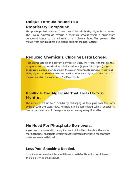 Algaecida para piscina PoolRx 101066 6 meses 20k-30k galones
