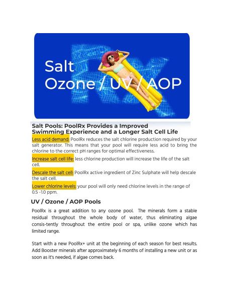 Algaecida para piscina PoolRx 101066 6 meses 20k-30k galones