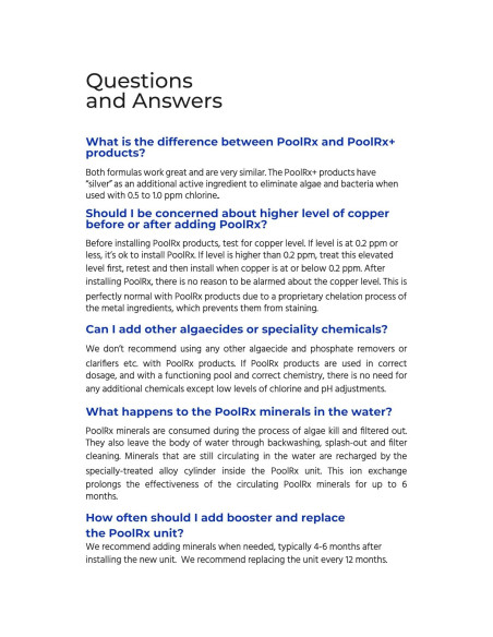 Algaecida para piscina PoolRx 101066 6 meses 20k-30k galones